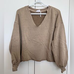 Urban Outfitters V-neck Balloon Sleeve Sweatshirt